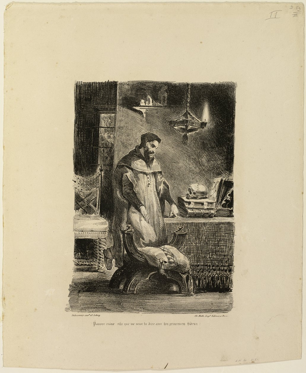 Faust ve své pracovně od Eugène Delacroix