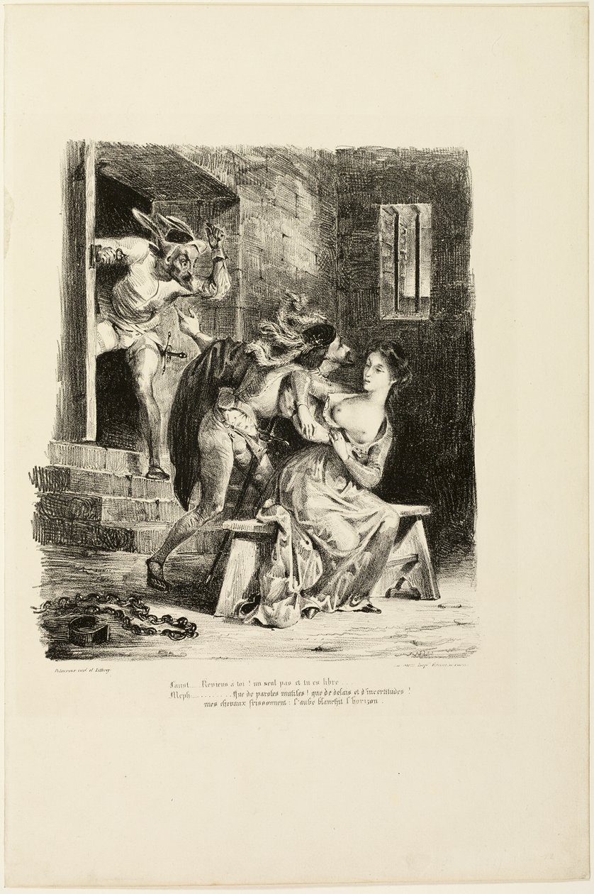Faust v Markétčině vězeňské cele, z knihy Faust od Eugène Delacroix