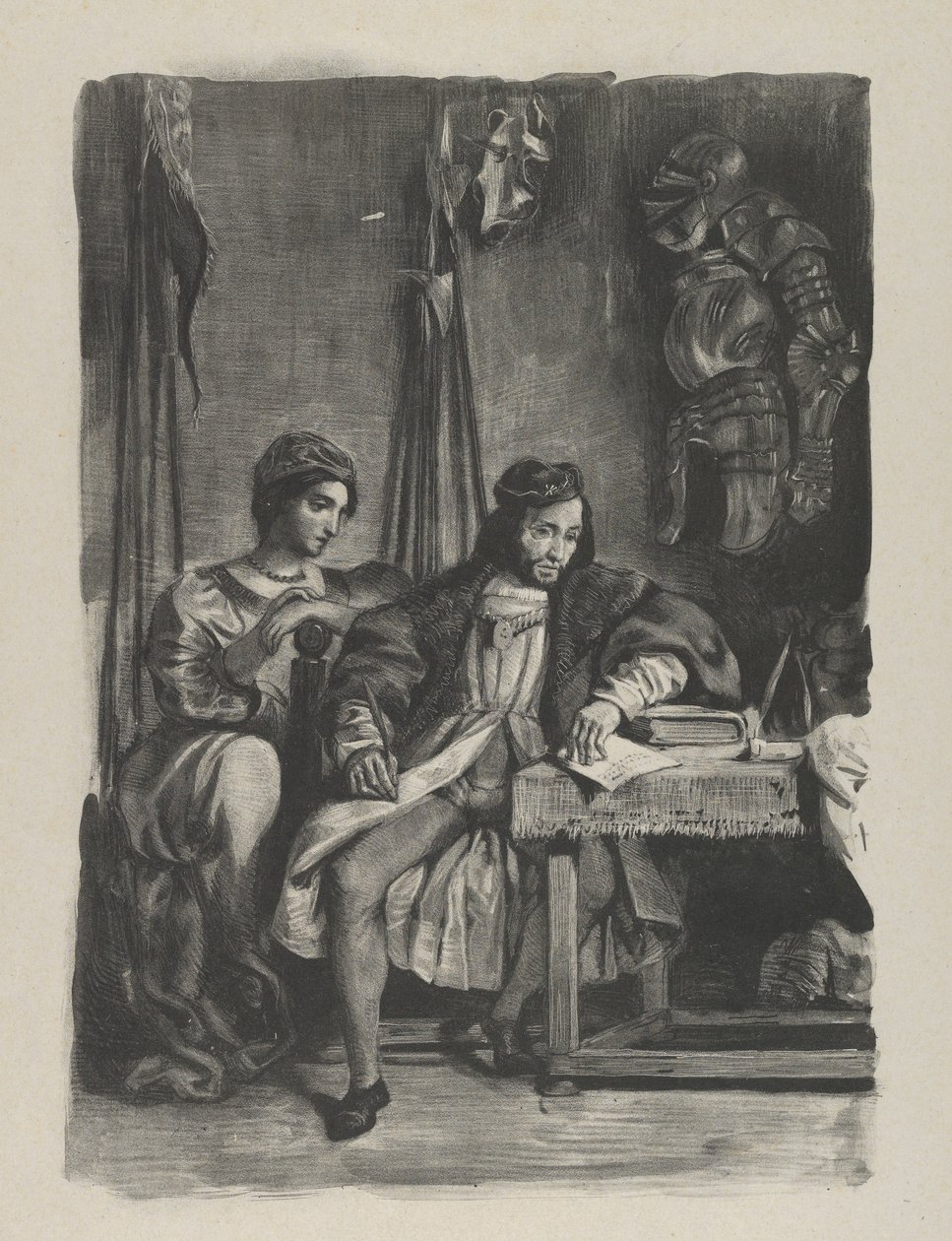 Goetz von Berlichingen psal své paměti, 1836-43., 1836-43. od Eugène Delacroix