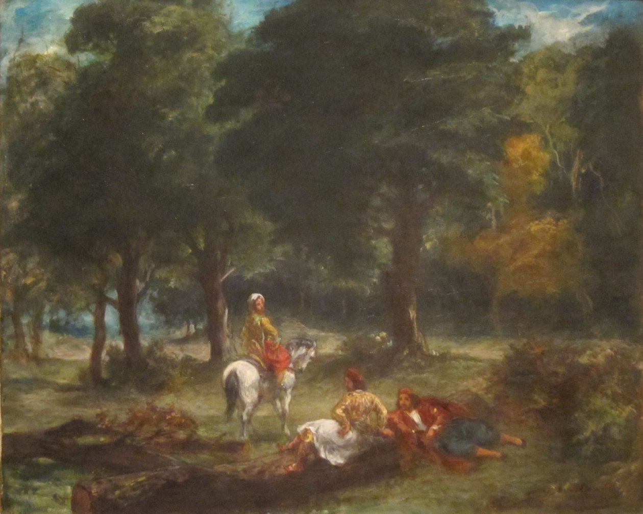 Řecká jeskyně Muži odpočívající v lese od Eugène Delacroix