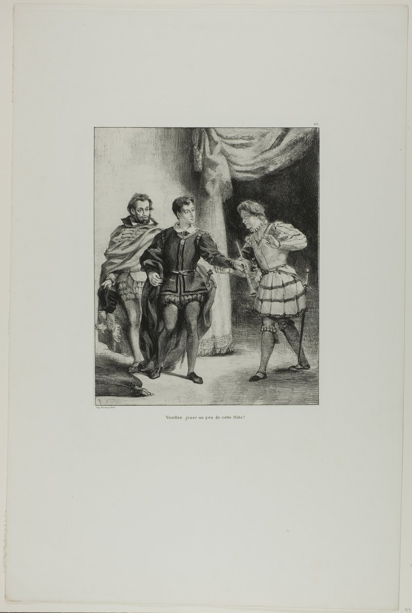 Hamlet a Guildenstern, deska 6 z Hamleta od Eugène Delacroix