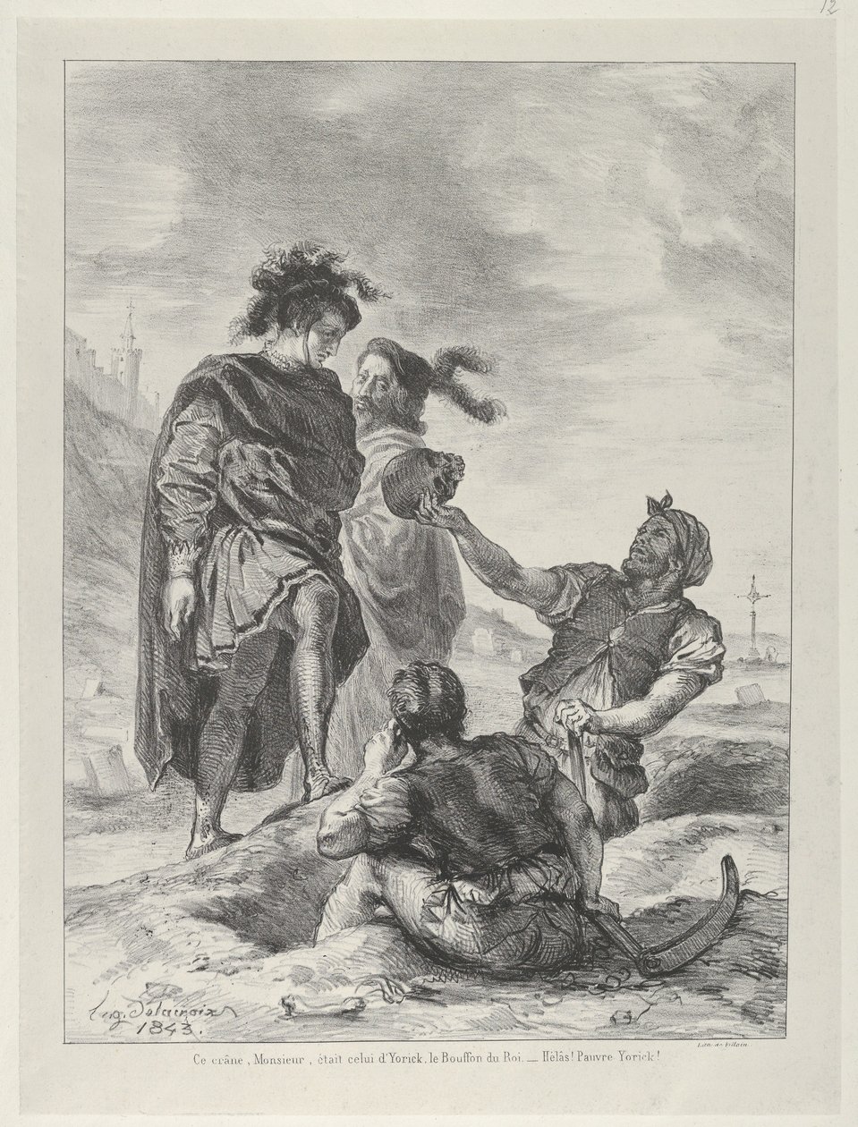 Hamlet a Horatio před hroby, 1843., 1843. od Eugène Delacroix