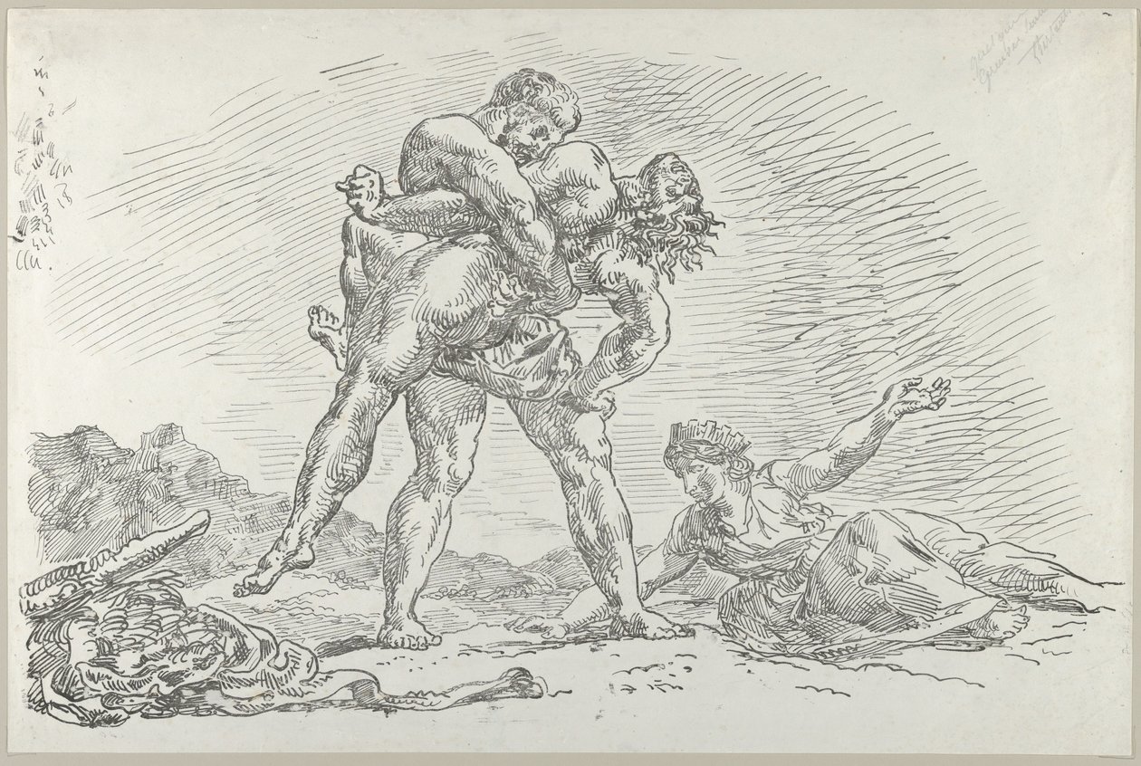 Herkules a Antaeus, 1852., 1852. od Eugène Delacroix
