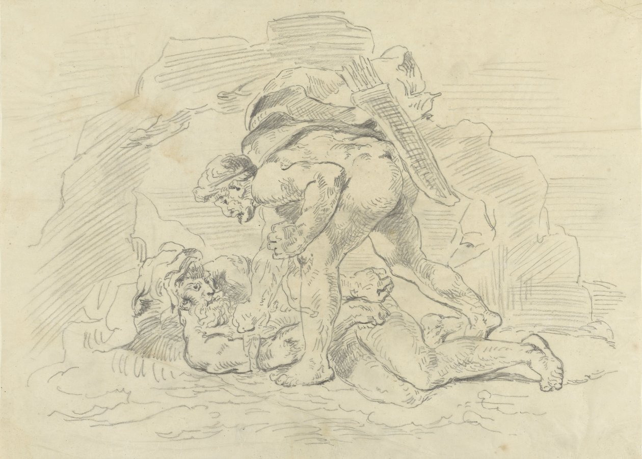 Herkules uchvátí Nerea od Eugène Delacroix