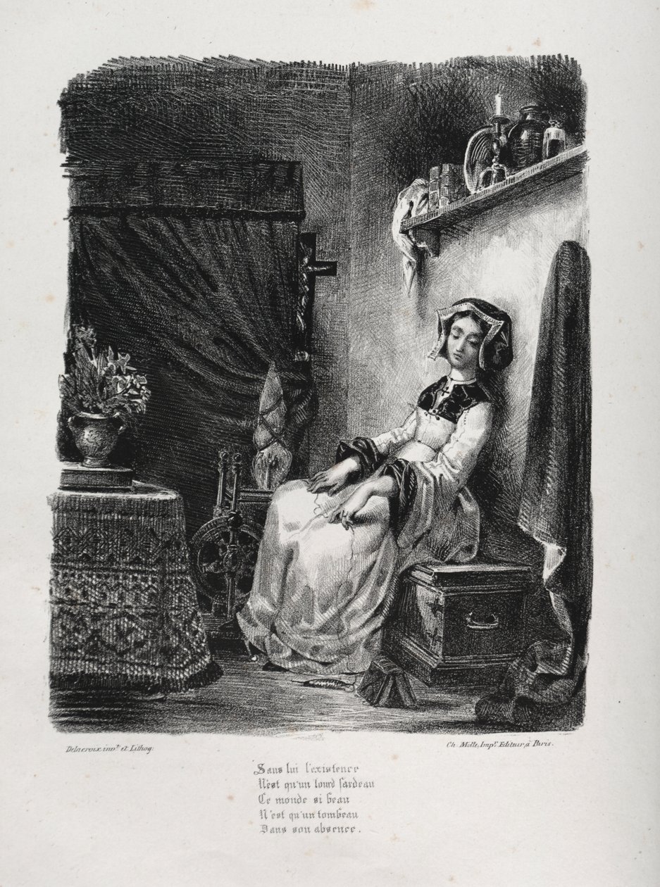 Ilustrace pro Faust: Markétka s kolem od Eugène Delacroix
