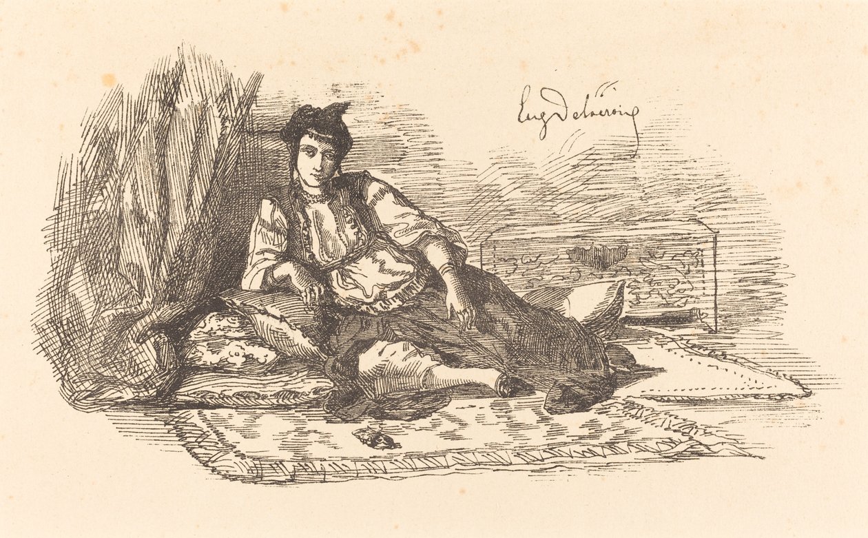 Židovka z Alžíru (Židovka z Alžíru a ulice v Alžíru) od Eugène Delacroix