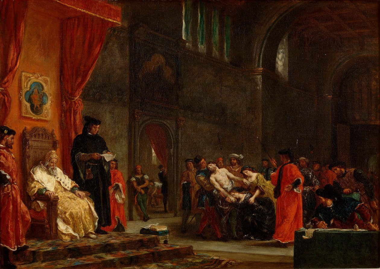 Dva Foscariové od Eugène Delacroix