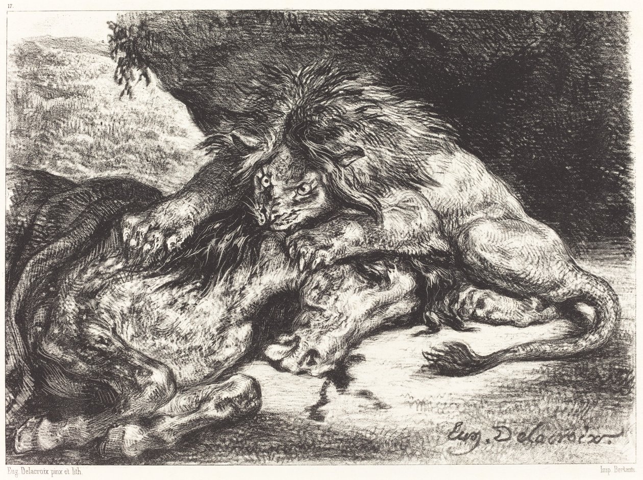 Lev požírající koně Lev požírající koně, 1844. od Eugène Delacroix
