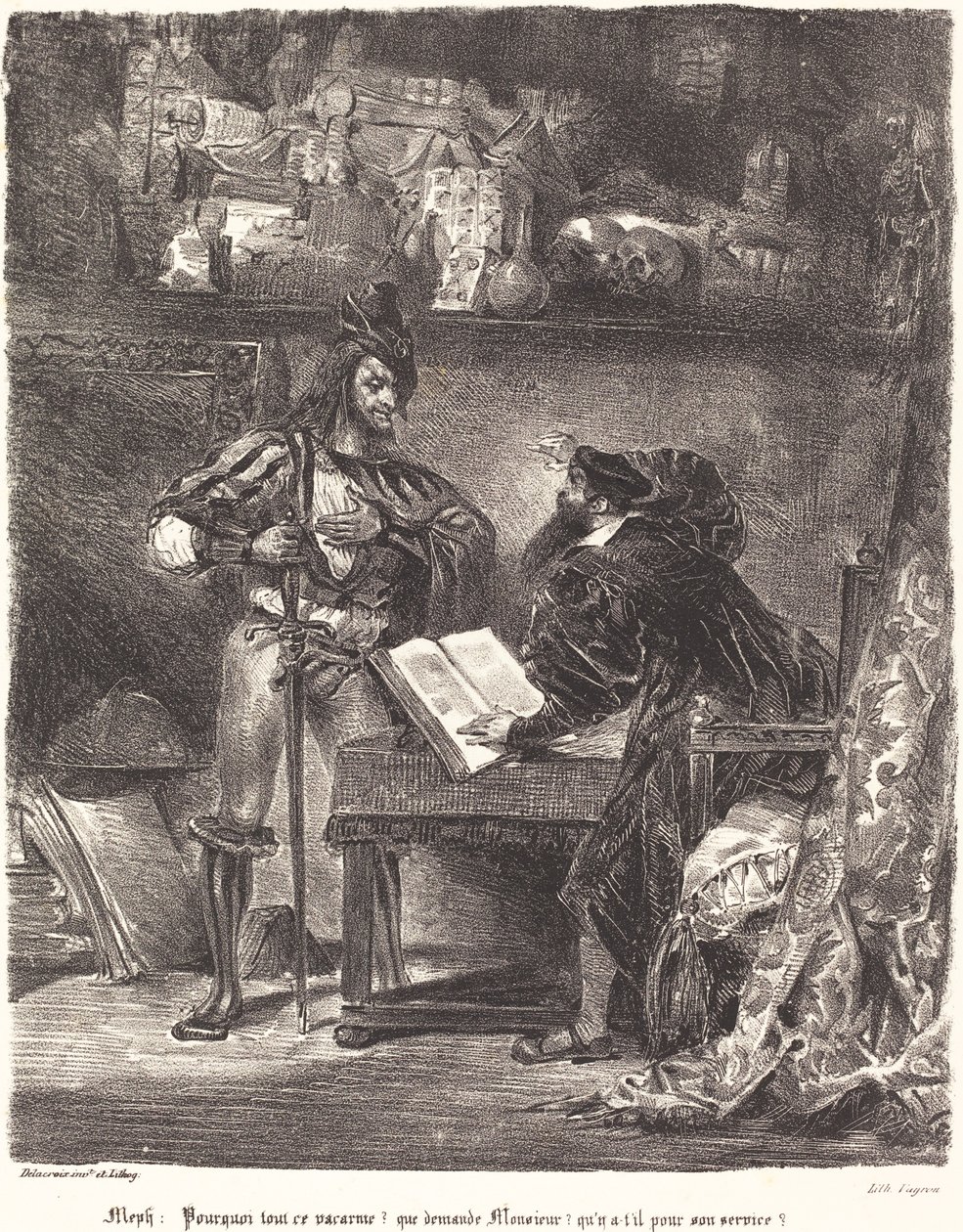 Faustovi se zjevuje Mefisto od Eugène Delacroix