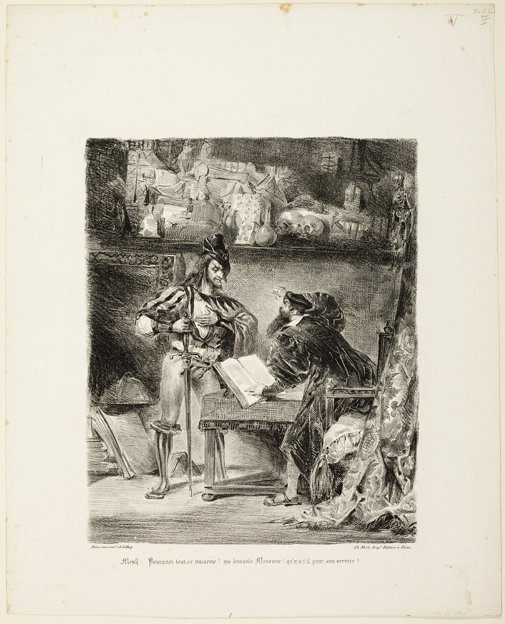 Mefistofeles zjevení Faustovi od Eugène Delacroix