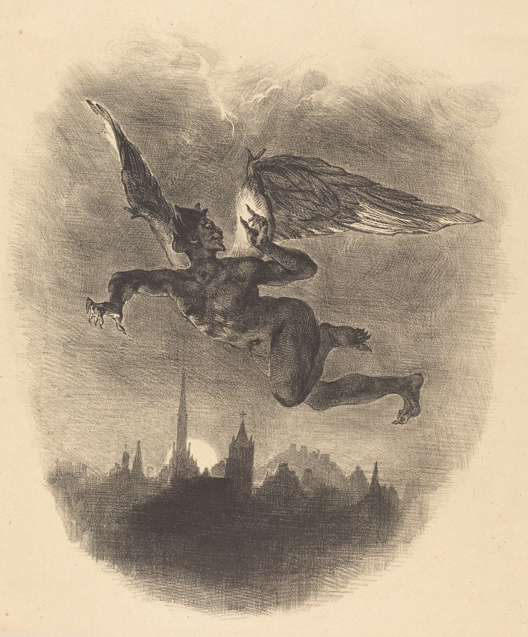 Mefistofeles ve vzduchu od Eugène Delacroix