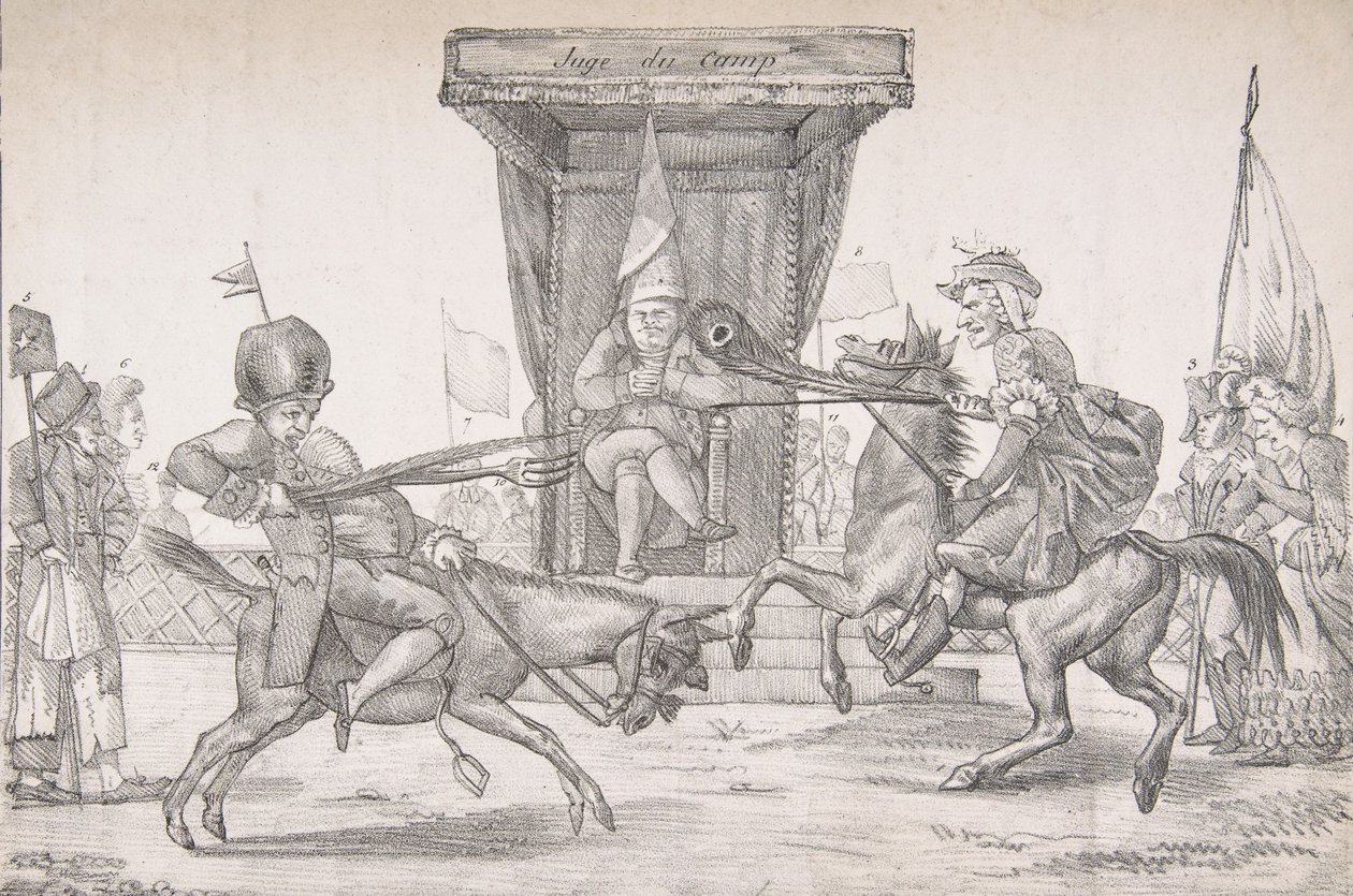 Polemický souboj mezi lady Quotidienne a sirem Journal de Paris, 1821., 1821. od Eugène Delacroix