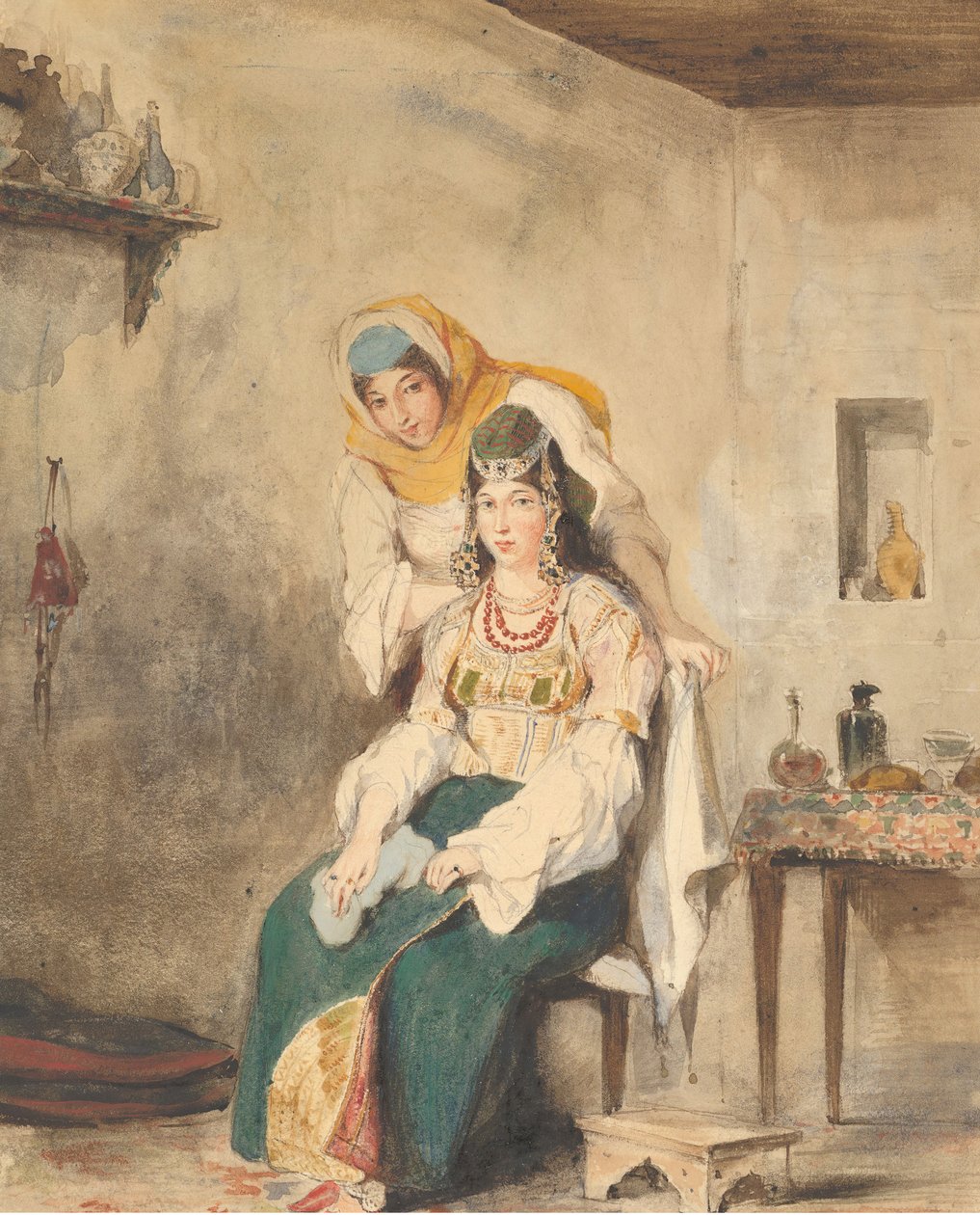 Saada, manželka Abrahama Ben-Chimola a Préciada, jedna z jejich dcer, 1832. od Eugène Delacroix