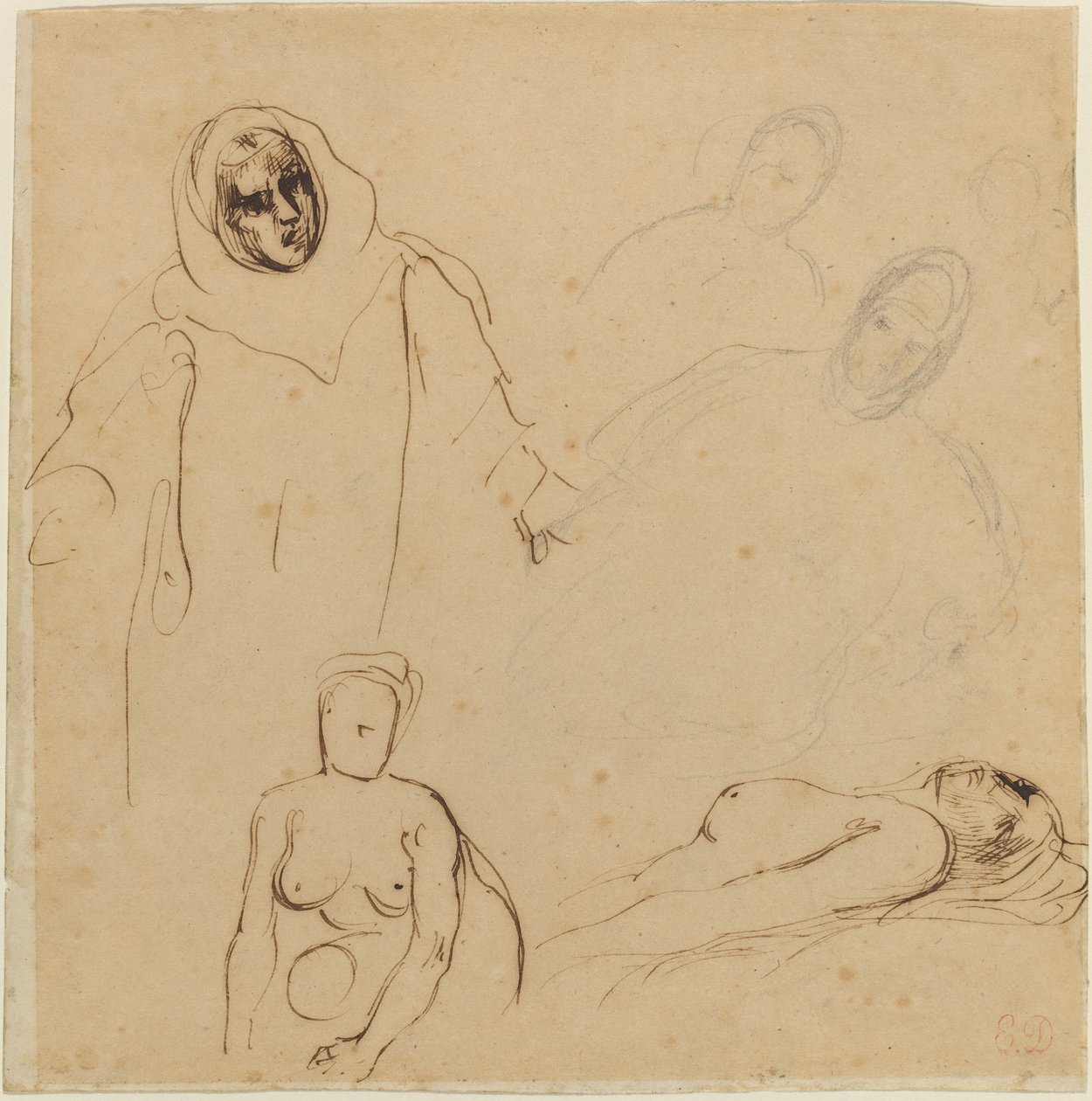Studie pro Kryštofa Kolumba. od Eugène Delacroix