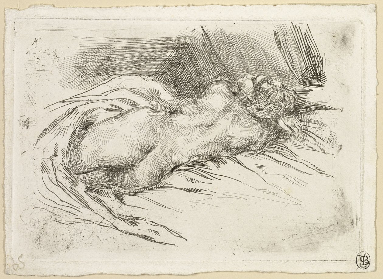Studie ženy při pohledu zezadu od Eugène Delacroix