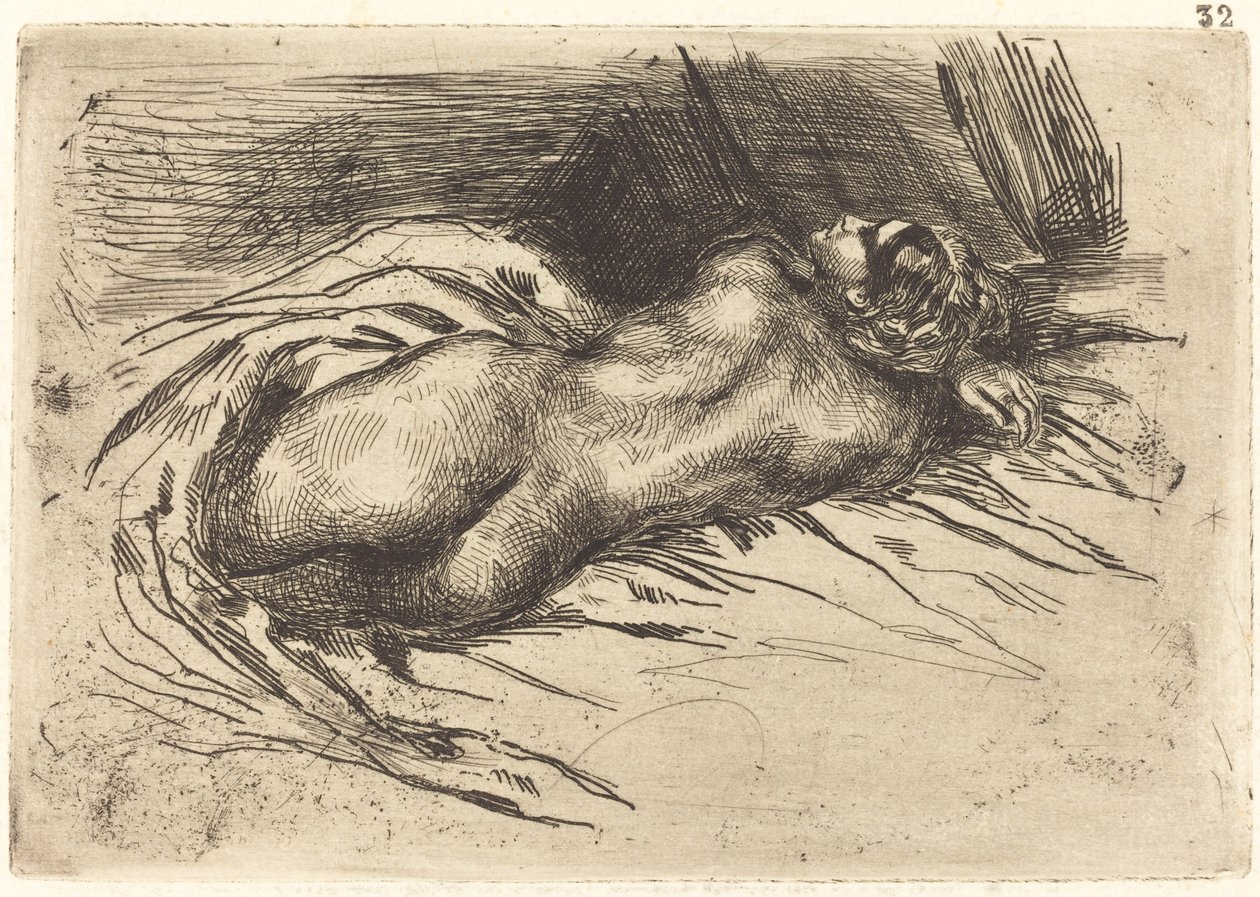 Studie ženy, pohled zezadu od Eugène Delacroix