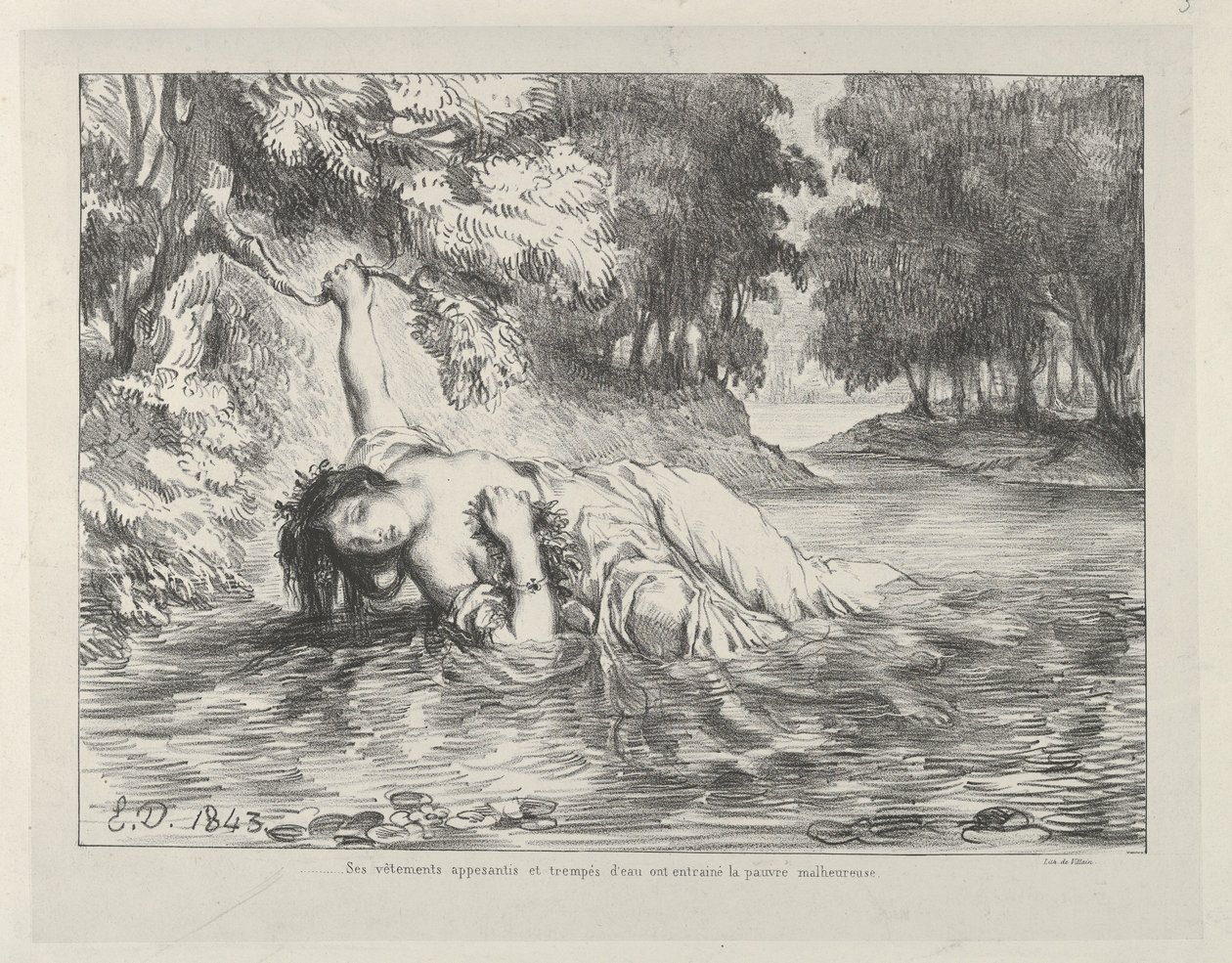 Smrt Ofélie, 1843., 1843. od Eugène Delacroix