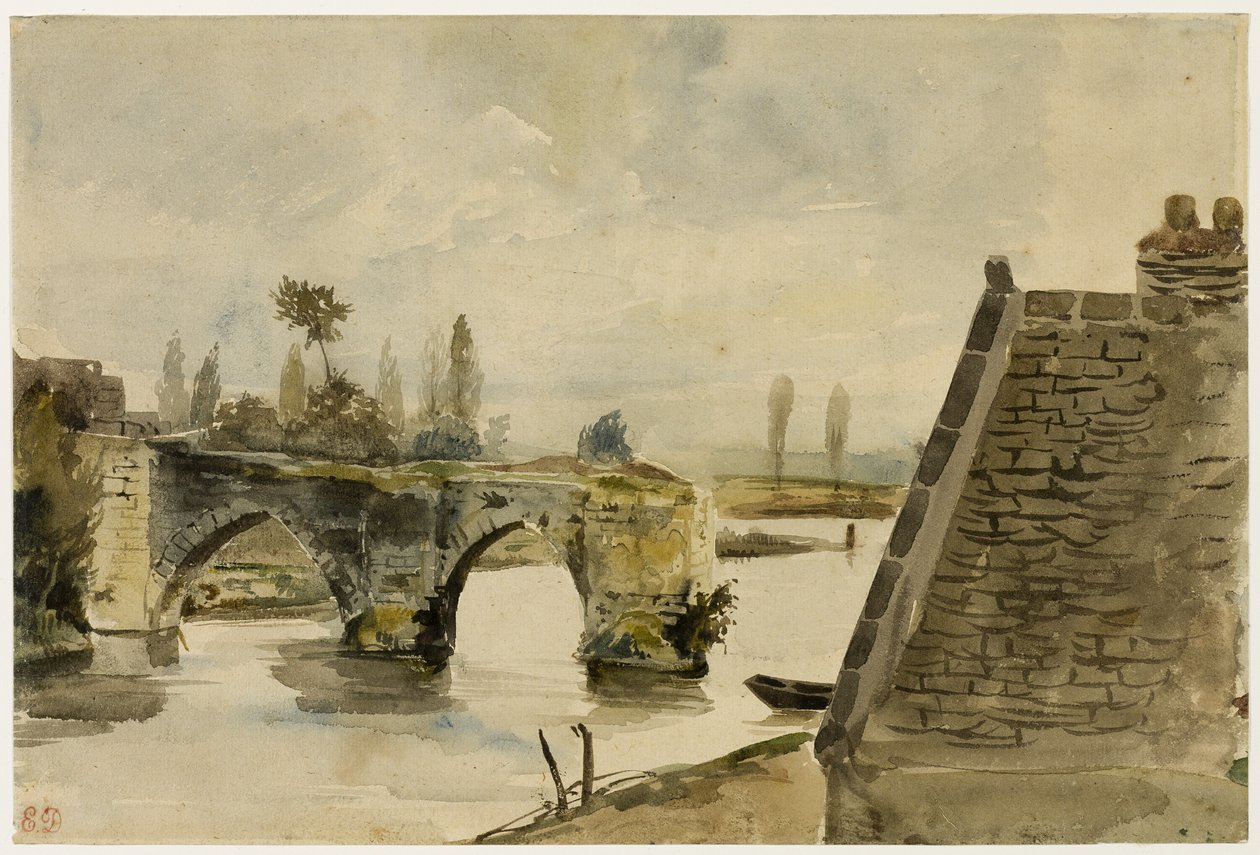 Starý most v Nantes od Eugène Delacroix