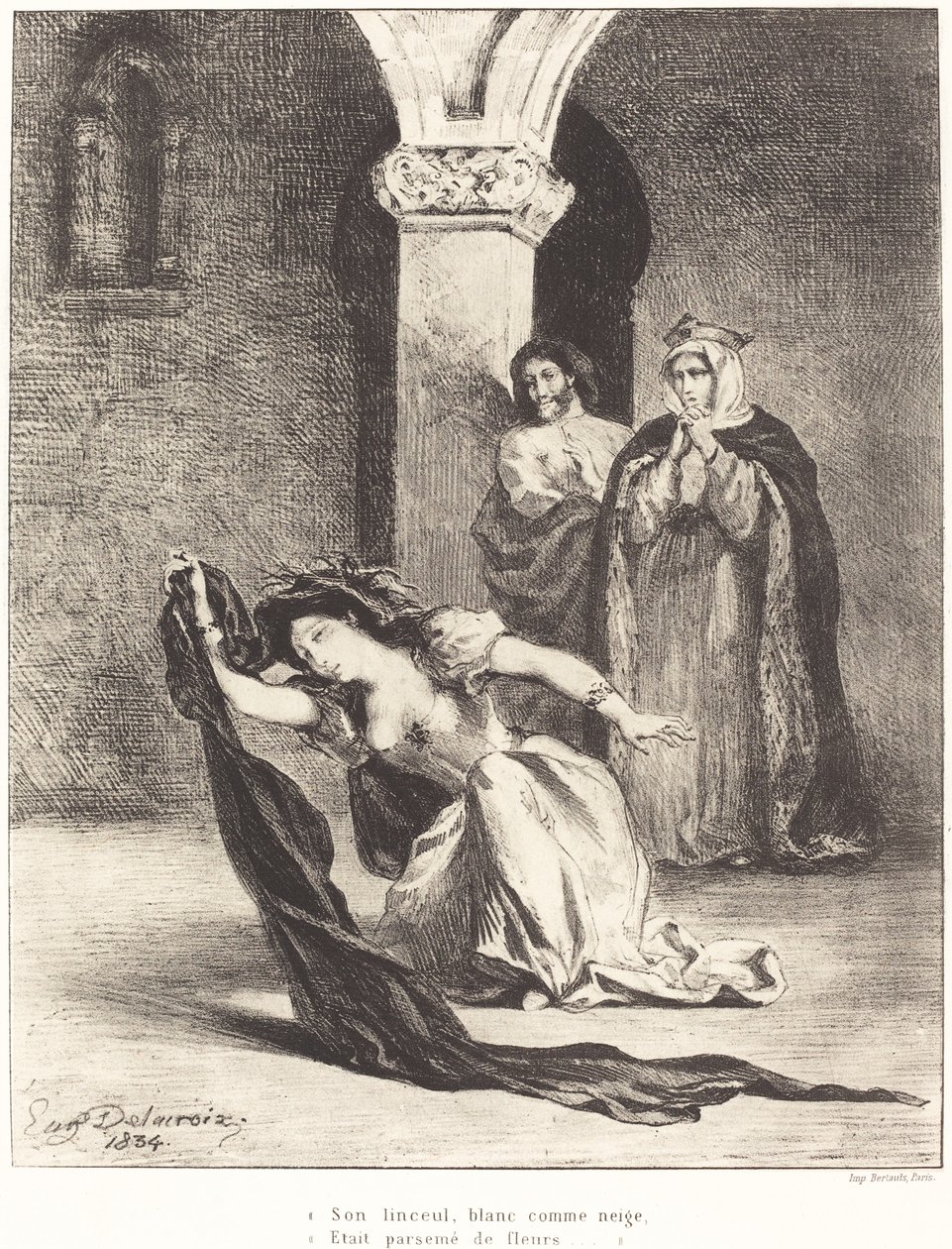 The Song of Ofhelia Act IV, Scéna V, 1834. od Eugène Delacroix