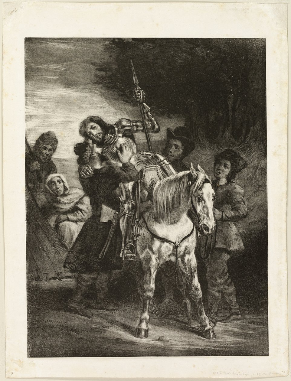 Zraněný Goetz v péči Čechů od Eugène Delacroix