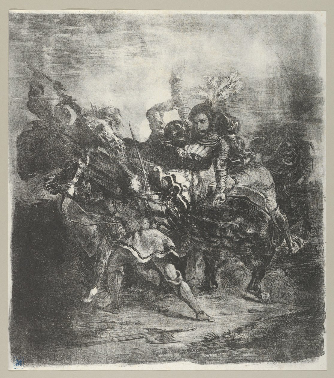 Weislingen napaden Goetzovými muži, 1836-43., 1836-43. od Eugène Delacroix