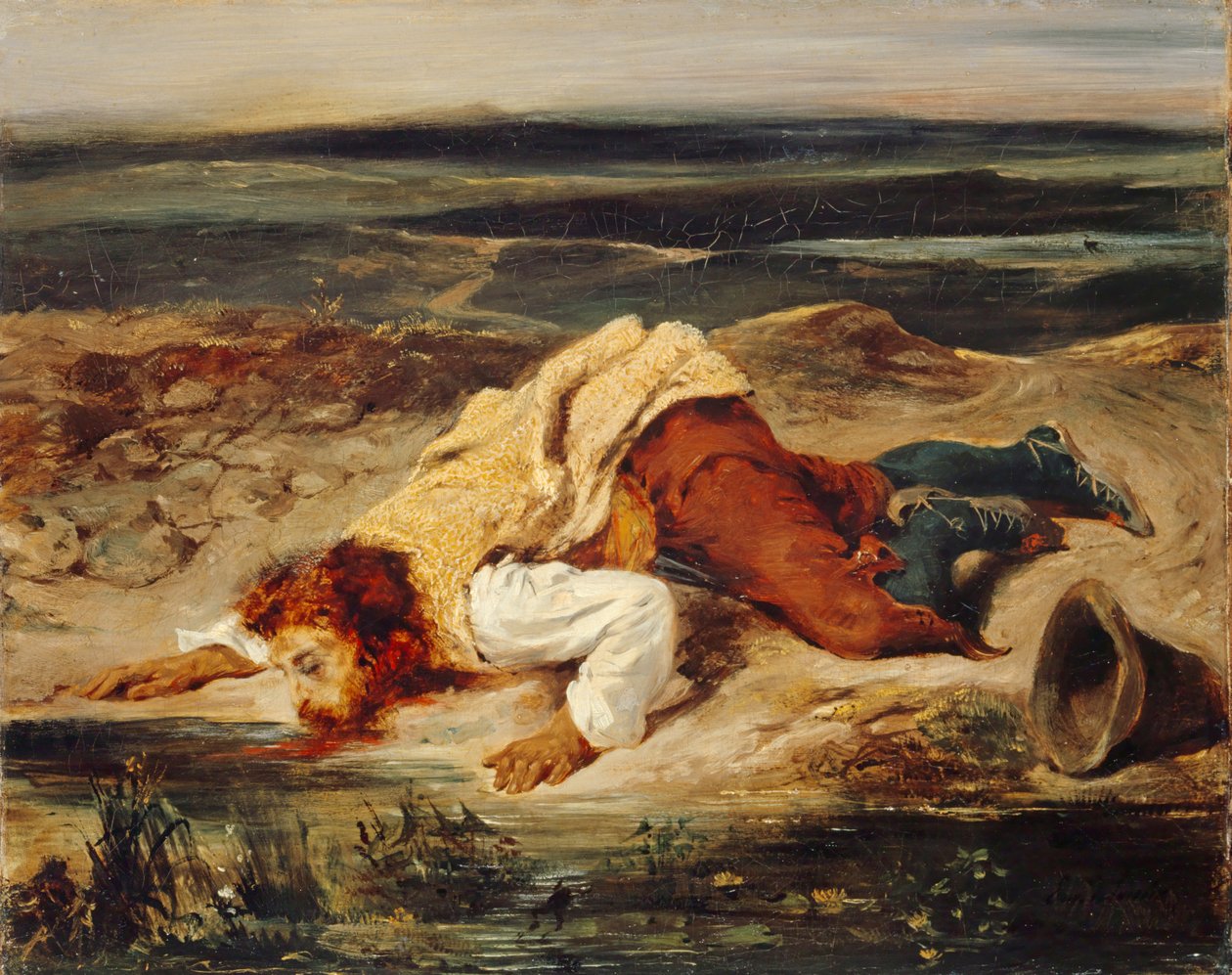 Zraněný lupič římský ovčák, asi 1825. od Eugène Delacroix