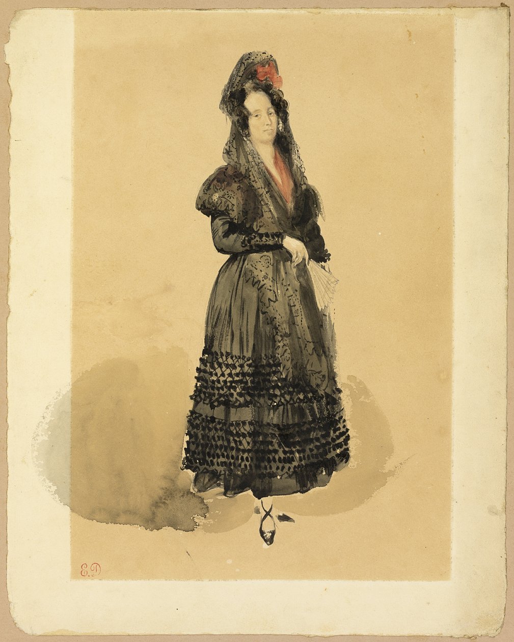 Mladá Španělka v kostýmu Manola od Eugène Delacroix
