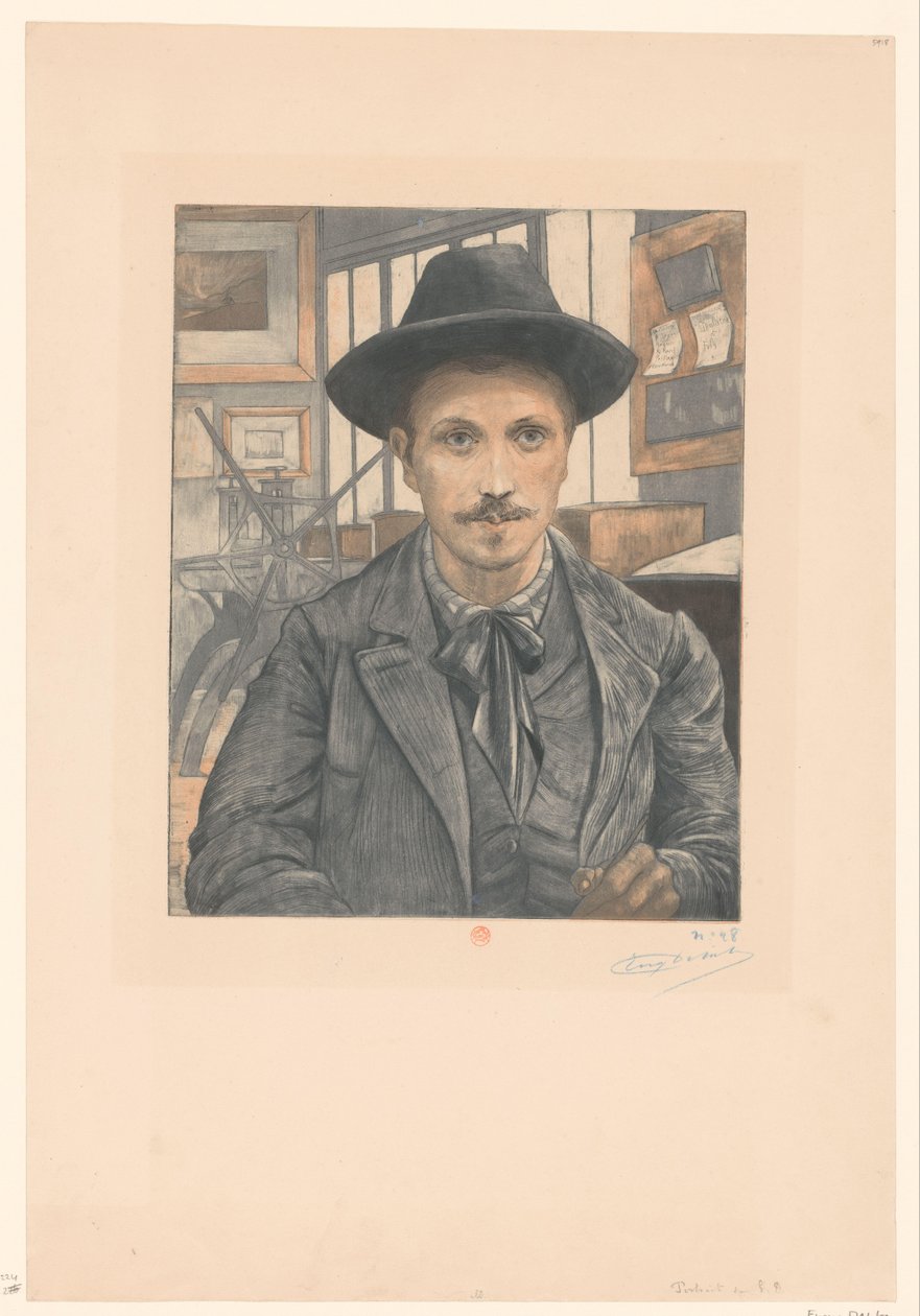 Autoportrét Eugèna Delâtra od Eugène Delâtre (signed by artist)