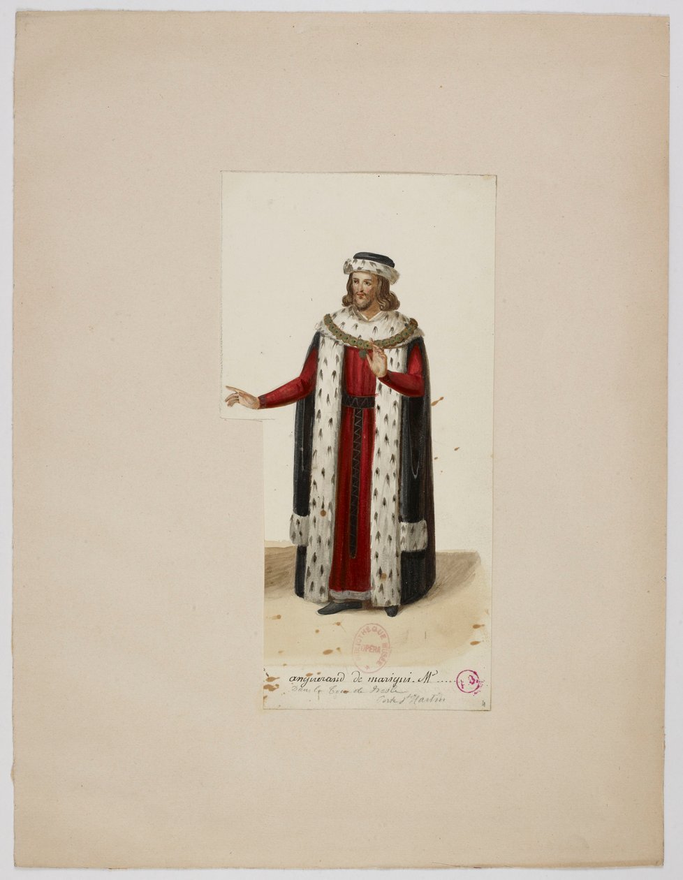 Kostým Enguerranda de Marigny (La Tour de Nesle, 1832) od Eugène Du Faget