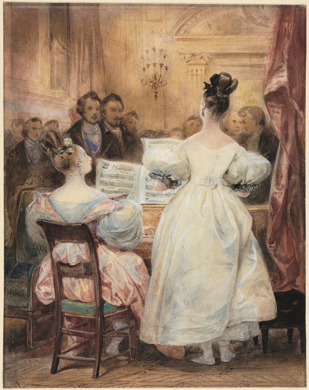 Koncert: Laura Devéria Singing, 1831. od Eugène François Marie Joseph Devéria