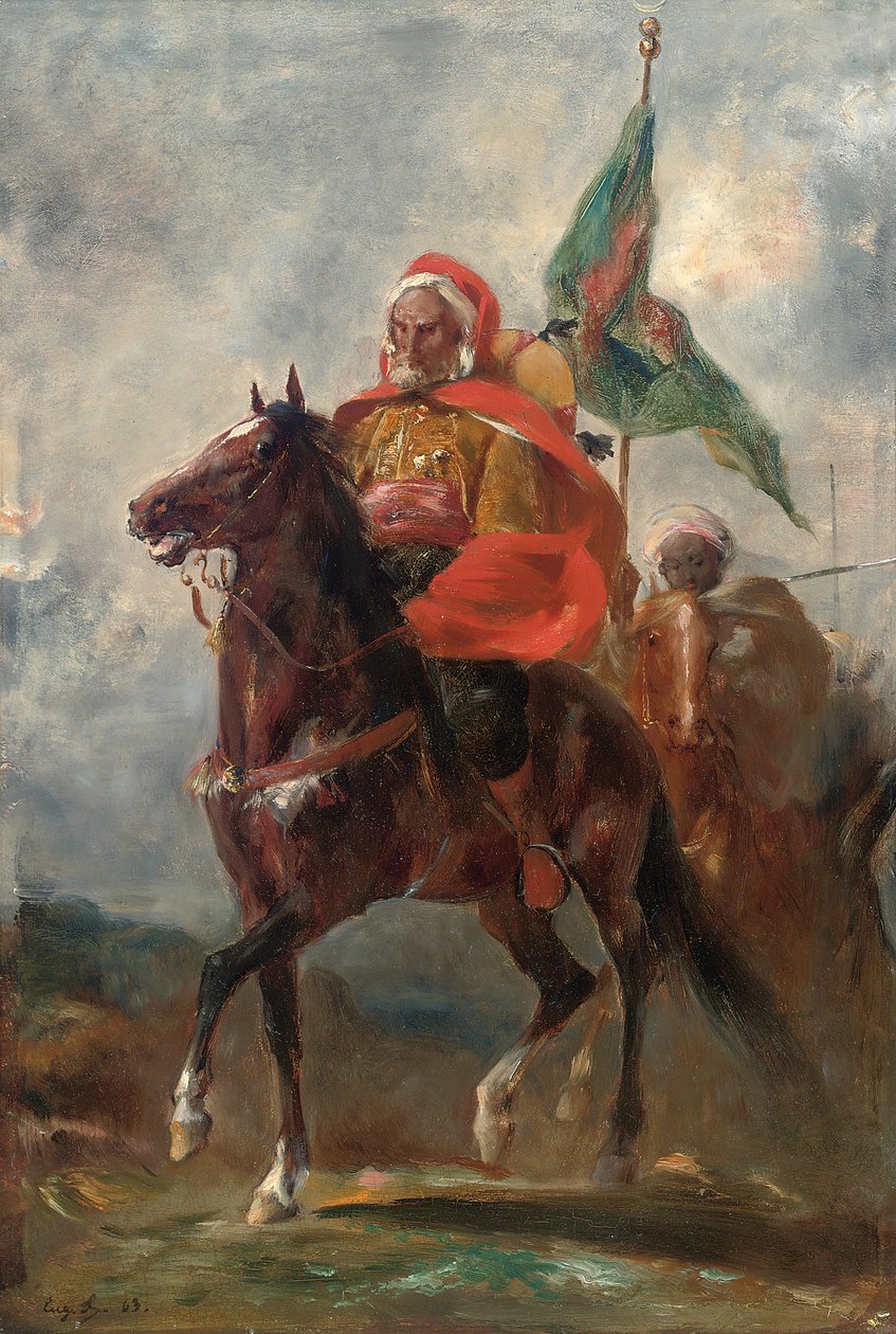 Orientalistický náčelník na koni, 1863 od Eugène Fromentin