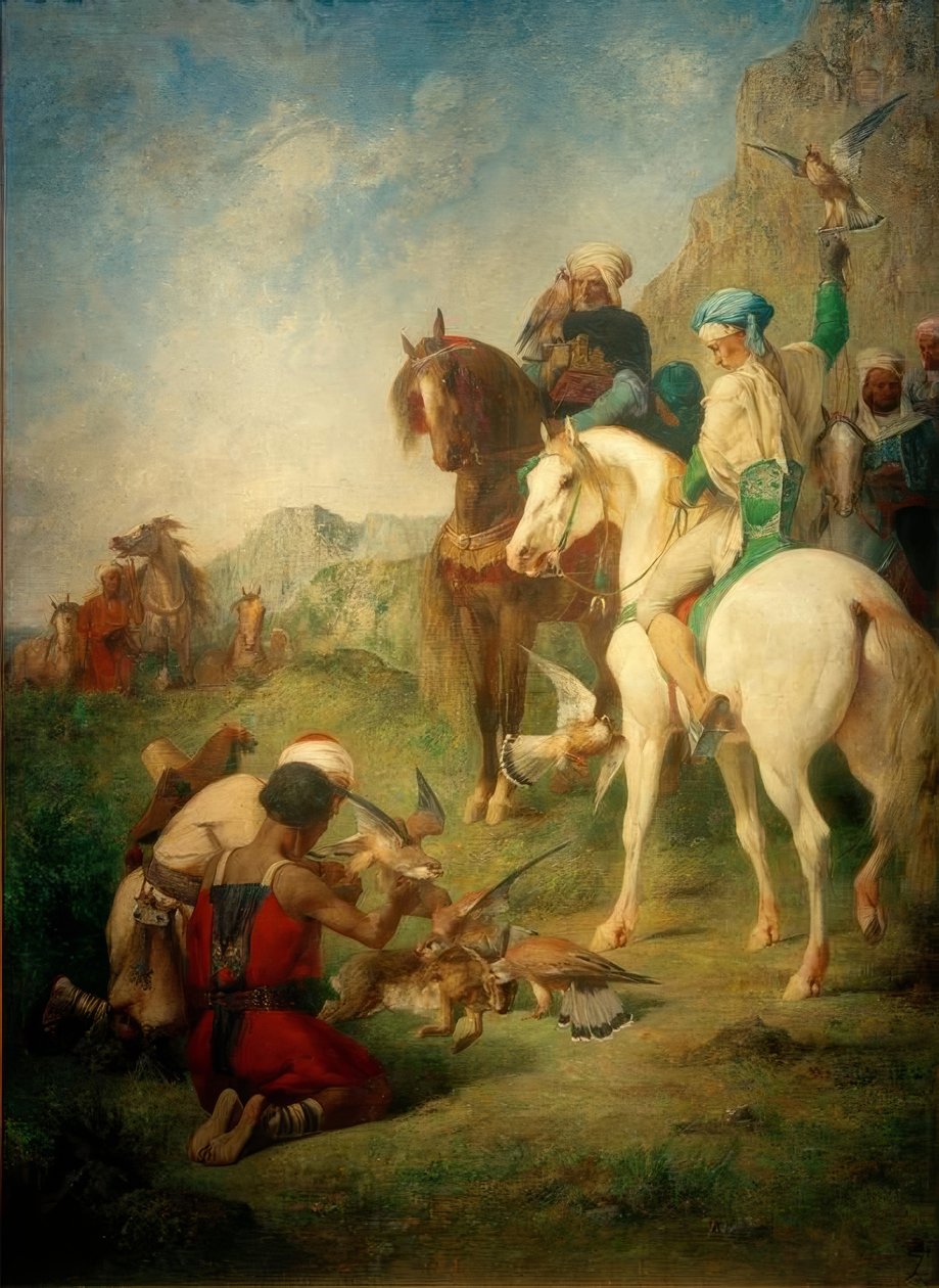 E.Fromentin, Falkenjagd v Alžírsku od Eugène Fromentin