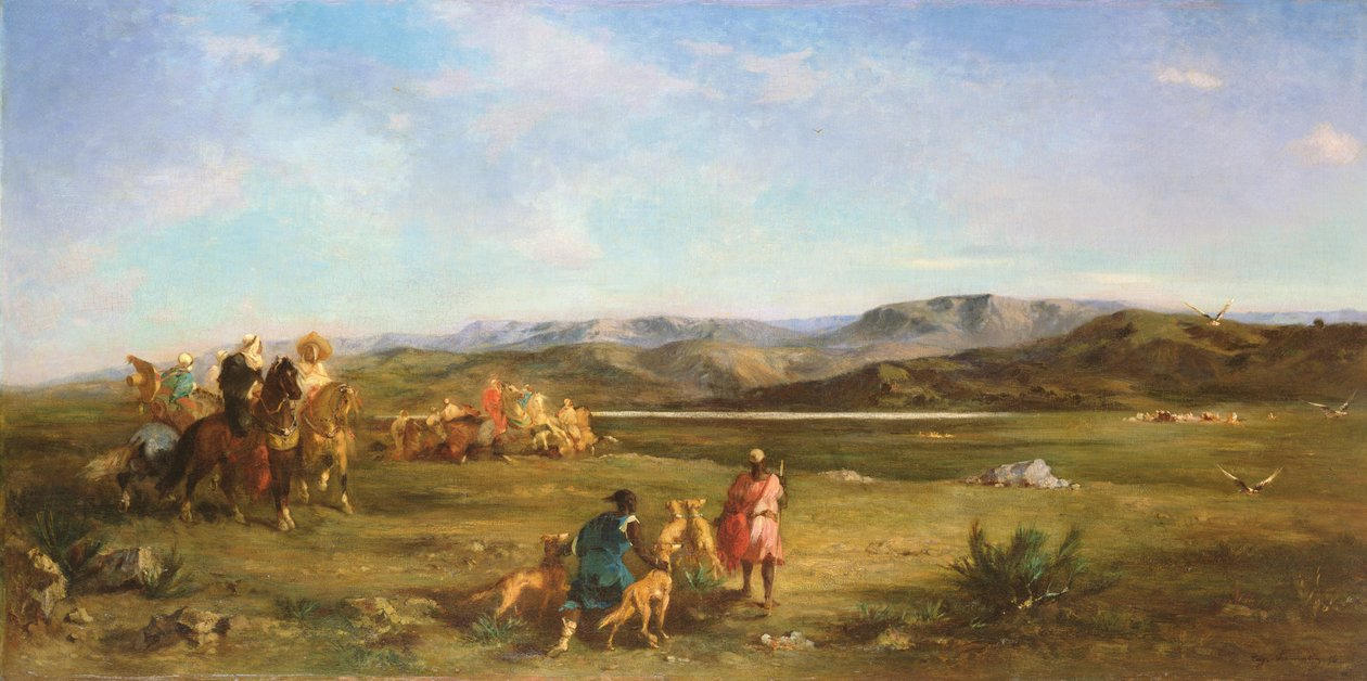 Lov na gazely v Chott el-Hodna, 1856 od Eugène Fromentin