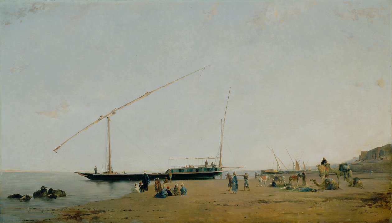 Na Nilu, poblíž Philae od Eugène Fromentin