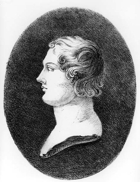 Portrét George Gordona, 6. barona Byrona z Rochdale (1788-1824) z busty od Lorenza Bartoliniho (1777-1850) od Eugène Fromentin
