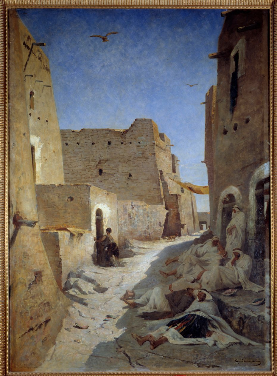 Pohled na ulici Bab el Gharbi v Laghouat v Alžírsku Obraz Eugene Fromentin od Eugène Fromentin