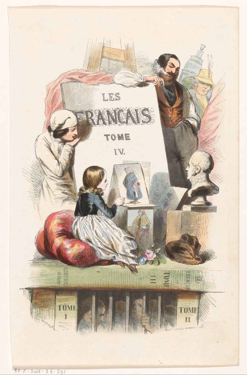 Umělecky vypadající osoby Titulní strana pro: Les Français peints par eux-mêmes, 1841 od Eugène Guillaumot