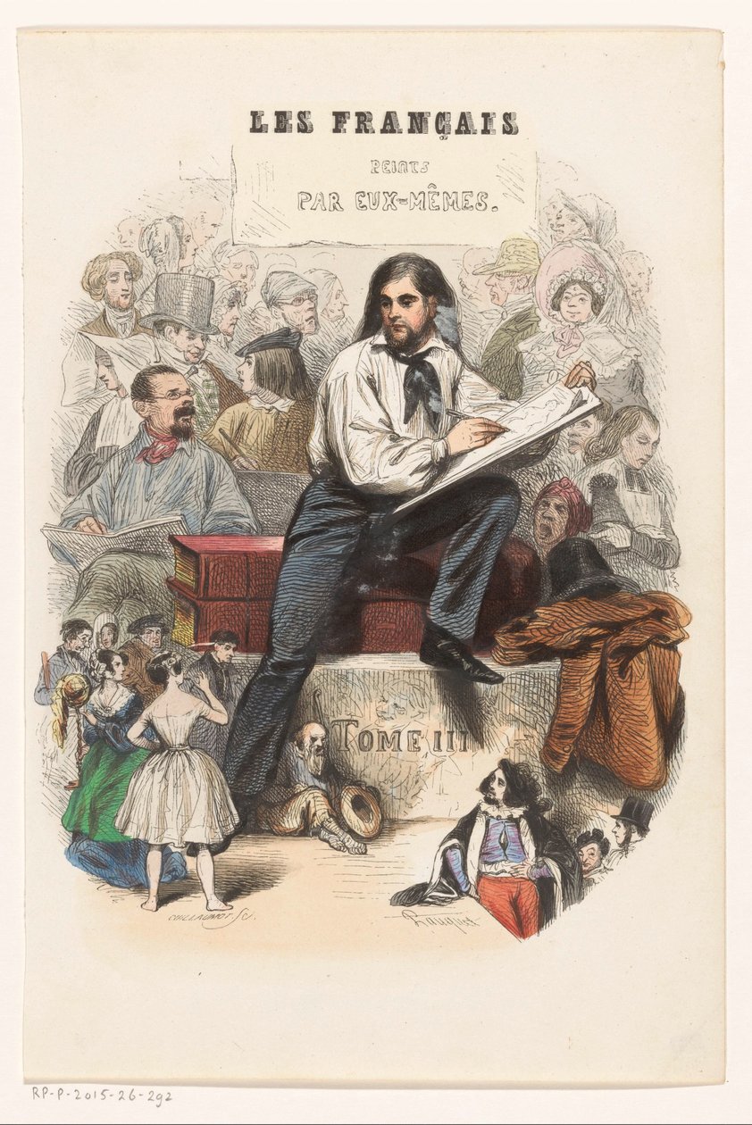 Kreslíř Titulní strana pro: Les Français peints par eux-mêmes, 1841 od Eugène Guillaumot