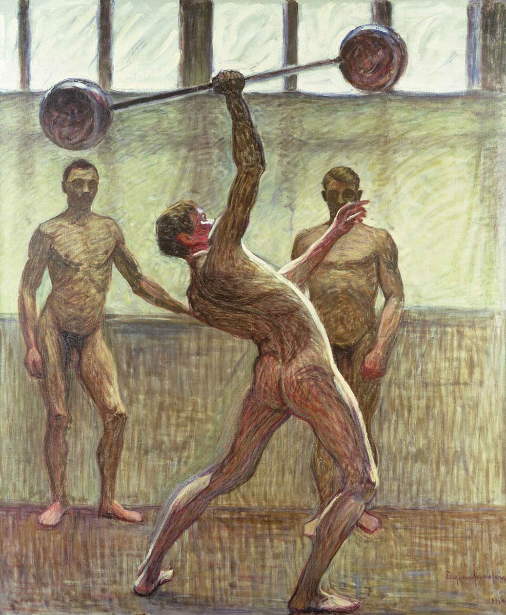 Zvedání závaží s jednou rukou číslo 2, 1914 od Eugène Jansson