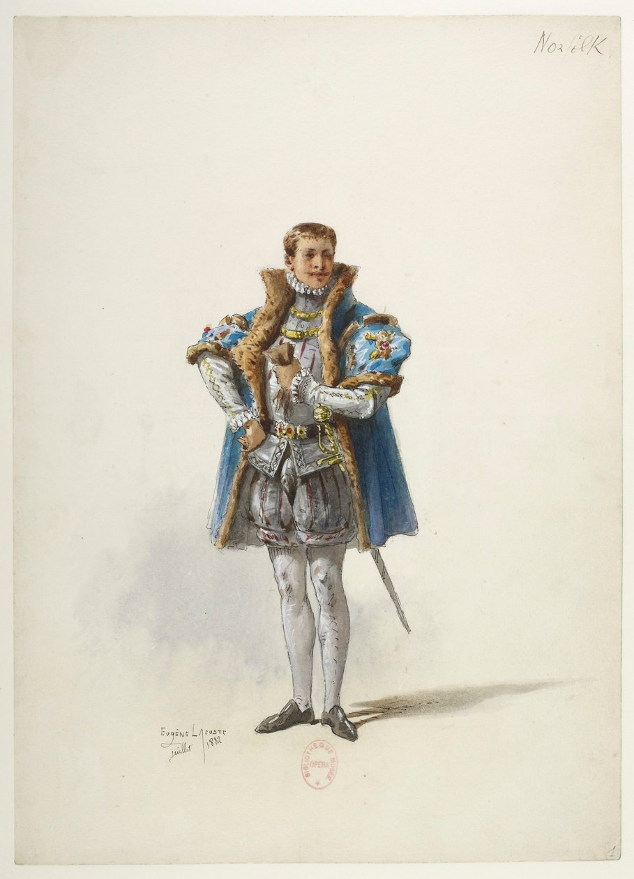 Btv1b84558104 01 - Saint-Saëns - Jindřich VIII - Modely kostýmů - Lacoste - 1. Vévoda z Norfolku od Eugene Lacoste