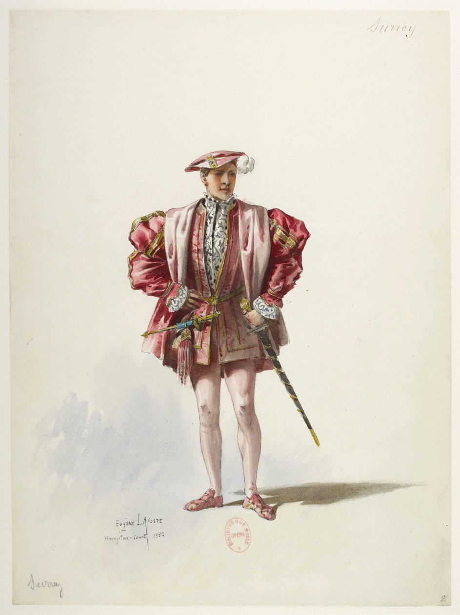 Btv1b84558104 02 - Saint-Saëns - Jindřich VIII - Modely kostýmů - Lacoste - 2. hrabě ze Surrey od Eugene Lacoste