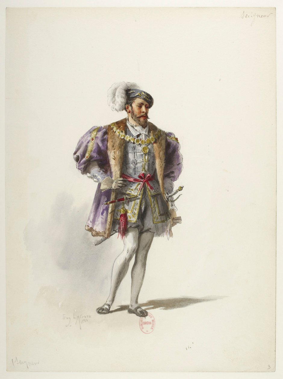 Btv1b84558104 03 - Saint-Saëns - Jindřich VIII - Modely kostýmů - Lacoste - 3. Seigneur od Eugene Lacoste