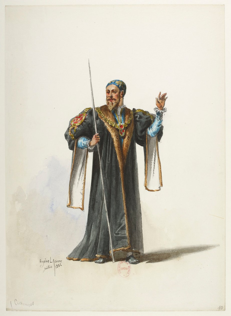 Btv1b84558104 10 - Saint-Saëns - Jindřich VIII - Maquettes de costumes - Lacoste - 10. Cranmer od Eugene Lacoste