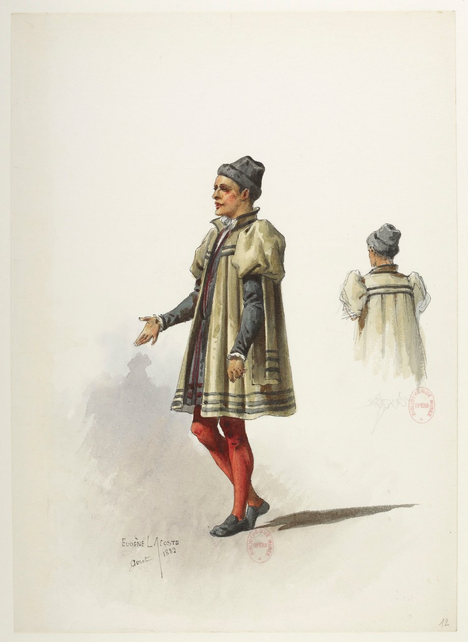 Btv1b84558104 12 - Saint-Saëns - Jindřich VIII - Maquettes de costumes - Lacoste - 12. kostým od Eugene Lacoste