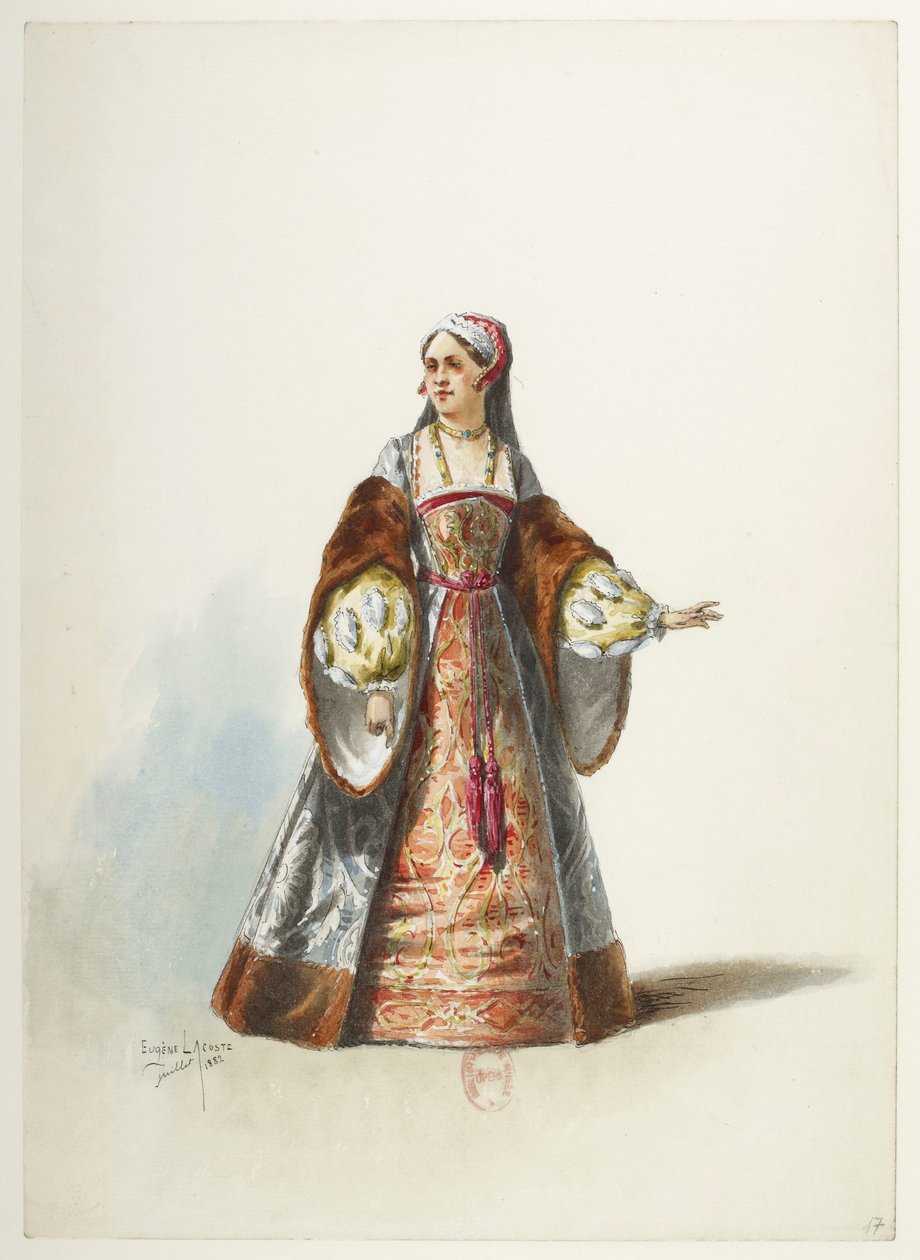 Btv1b84558104 17 - Saint-Saëns - Jindřich VIII - Maquettes de costumes - Lacoste - 17th Costume od Eugene Lacoste