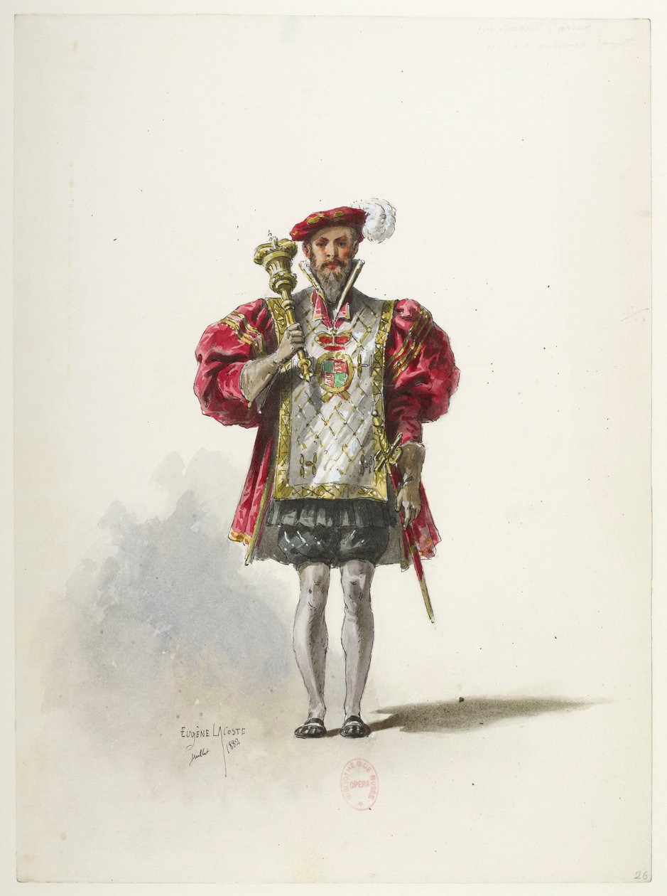 Btv1b84558104 26 - Saint-Saëns - Jindřich VIII - Modely kostýmů - Lacoste - 26. Seržant ve zbrani od Eugene Lacoste