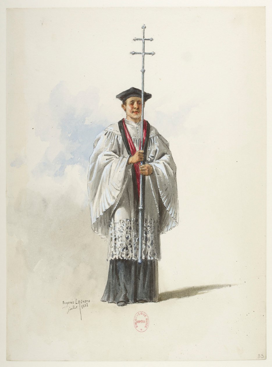 Btv1b84558104 33 - Saint-Saëns - Jindřich VIII - Modely kostýmů - Lacoste - 33. Kněz od Eugene Lacoste