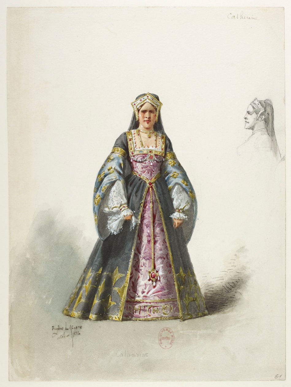 Btv1b84558104 61 - Saint-Saëns - Jindřich VIII - Maquettes de costumes - Lacoste - 61st Catherine od Eugene Lacoste