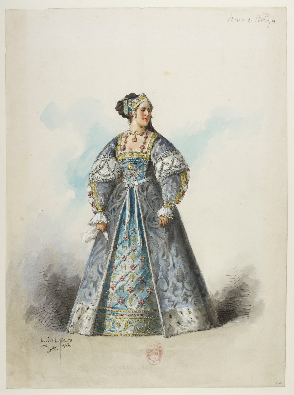 Btv1b84558104 65 - Saint-Saëns - Jindřich VIII - Modely kostýmů - Lacoste - 63. Anna de Boleyn od Eugene Lacoste
