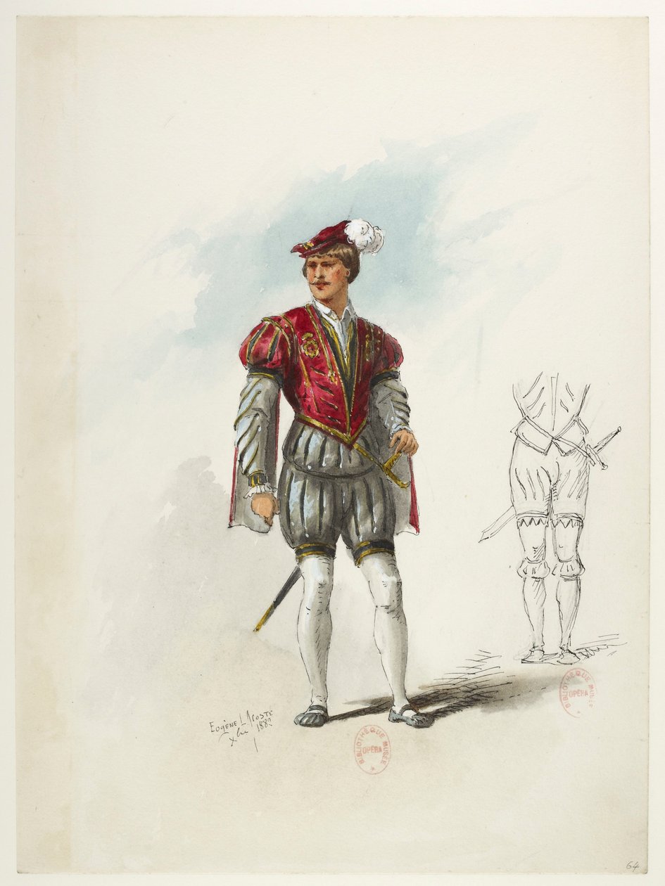 Btv1b84558104 66 - Saint-Saëns - Jindřich VIII - Maquettes de costumes - Lacoste - 64th Costume od Eugene Lacoste